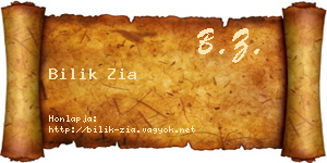 Bilik Zia névjegykártya